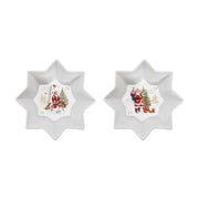CHRISTMAS MEMORIES BĻODIŅAS-ZVAIGZNE D14CM, KOMPL.2GAB, PORCELĀNS