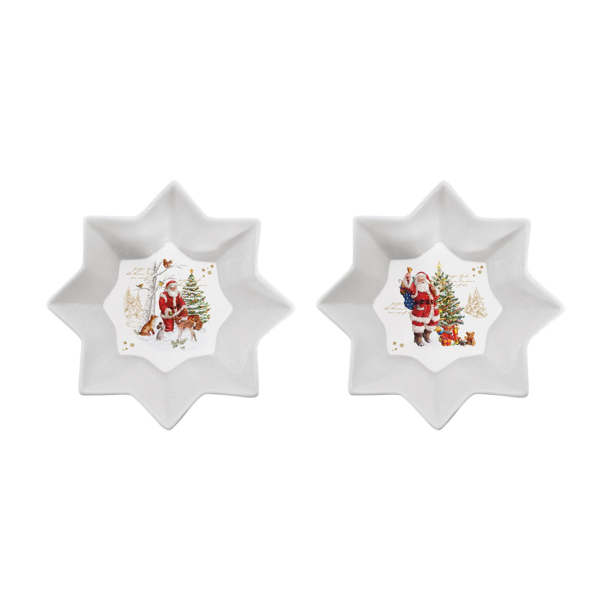 CHRISTMAS MEMORIES BĻODIŅAS-ZVAIGZNE D14CM, KOMPL.2GAB, PORCELĀNS
