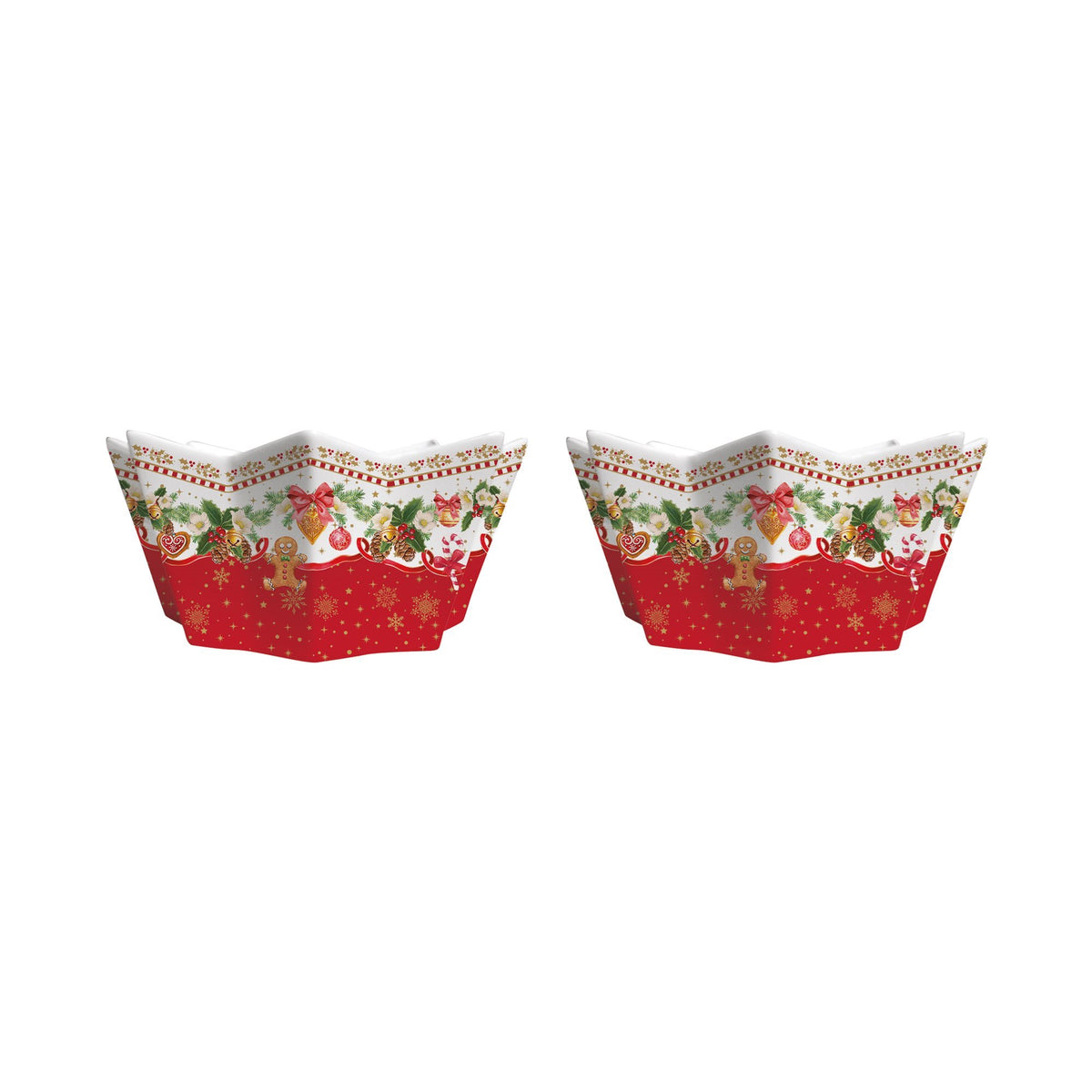 CHRISTMAS MEMORIES BĻODIŅAS-ZVAIGZNE D14CM, KOMPL.2GAB, PORCELĀNS