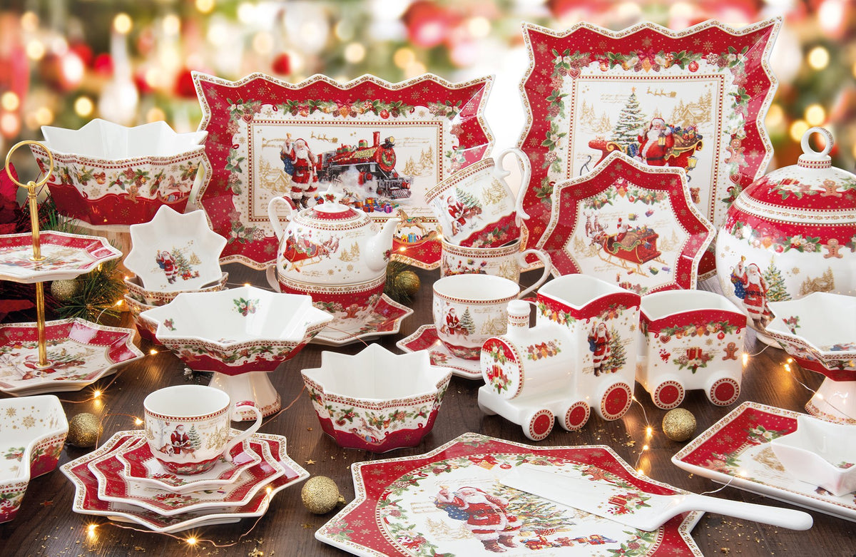 CHRISTMAS MEMORIES ETAŽIERIS 16/20 CM, PORCELĀNS