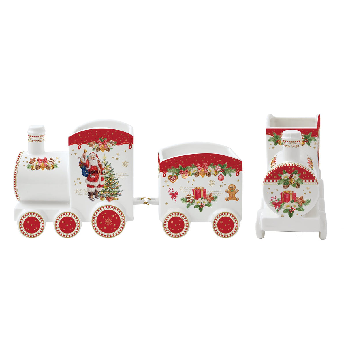 CHRISTMAS MEMORIES SERVĒJAMAIS ŠĶĪVIS - VILCIENS 25.5X8X12.5CM, PORCELĀNS
