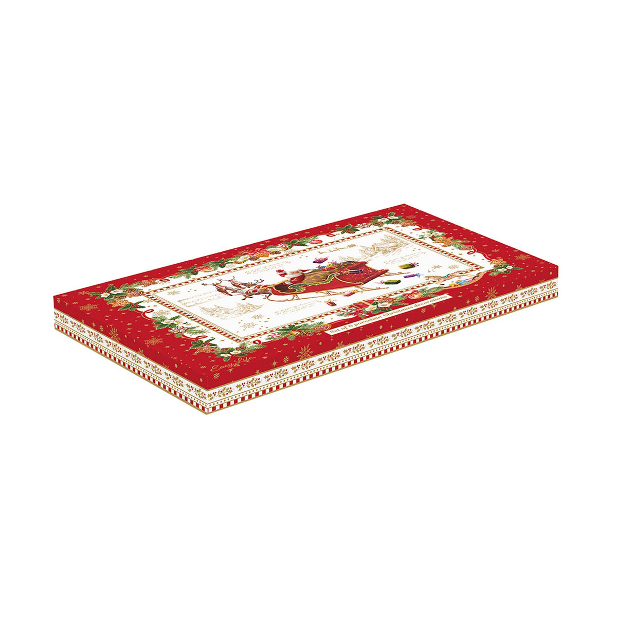 CHRISTMAS MEMORIES EGLĪŠU ROTĀJUMI KOMPL. 6 GAB., PORCELĀNS