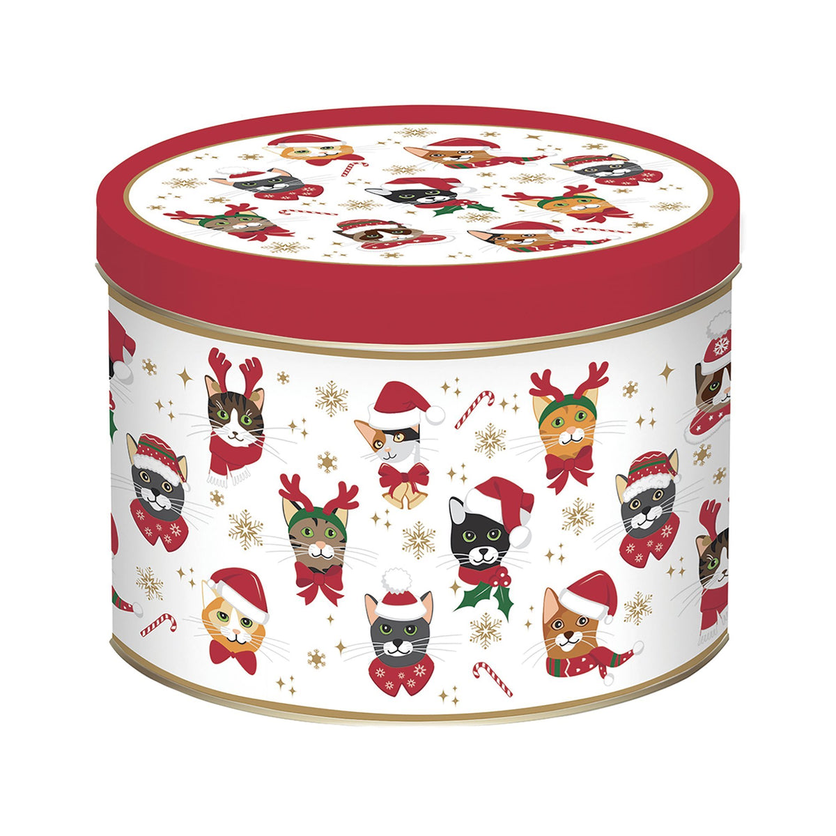 CHRISTMAS CATS KRŪZE 350ML METĀLA KĀRBĀ, 4 VEIDI, PORCELĀNS