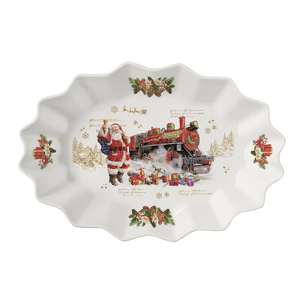 CHRISTMAS MEMORIES ŠĶĪVIS 30X20.5CM/H5CM, OVĀLS, PORCELĀNS