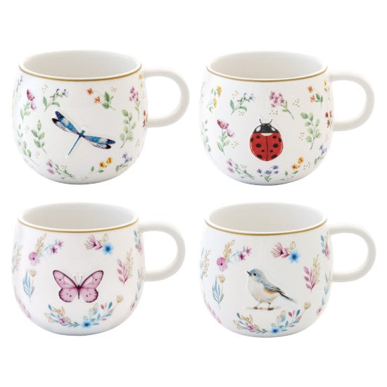 FANCY GARDEN KRŪZE 400ML, 4 DIZAINI, PORCELĀNS