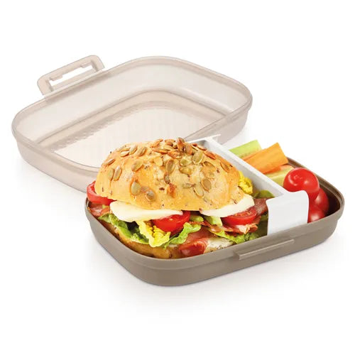 4FOOD SENDVIČU KASTĪTE AR NODALĪJUMIEM, 15,2X20,1CM, H 6CM, PLASTMASA