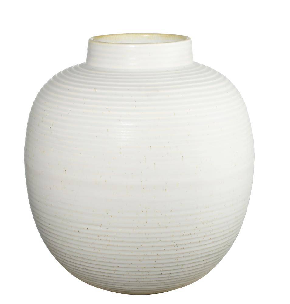 JAPANDI VASE H29CM, D26.5CM, PASTEL WHITE