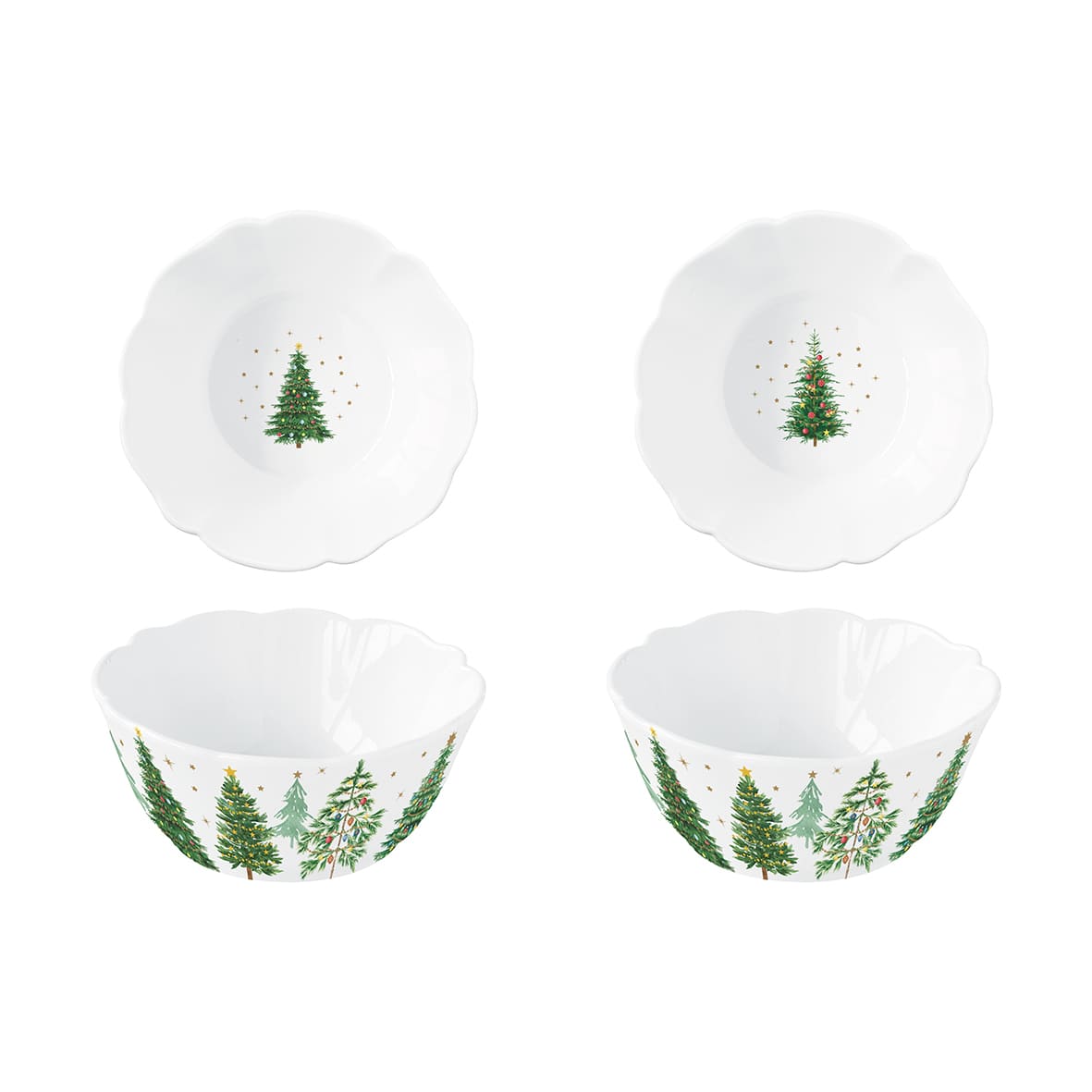 FESTIVE TREES BĻODAS 14 CM, KOMP, 2 GAB, PORCELĀNS