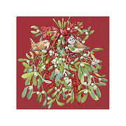 BIRDS IN MISTLETOE SALVETES 25x25CM 20GAB, PAPĪRS