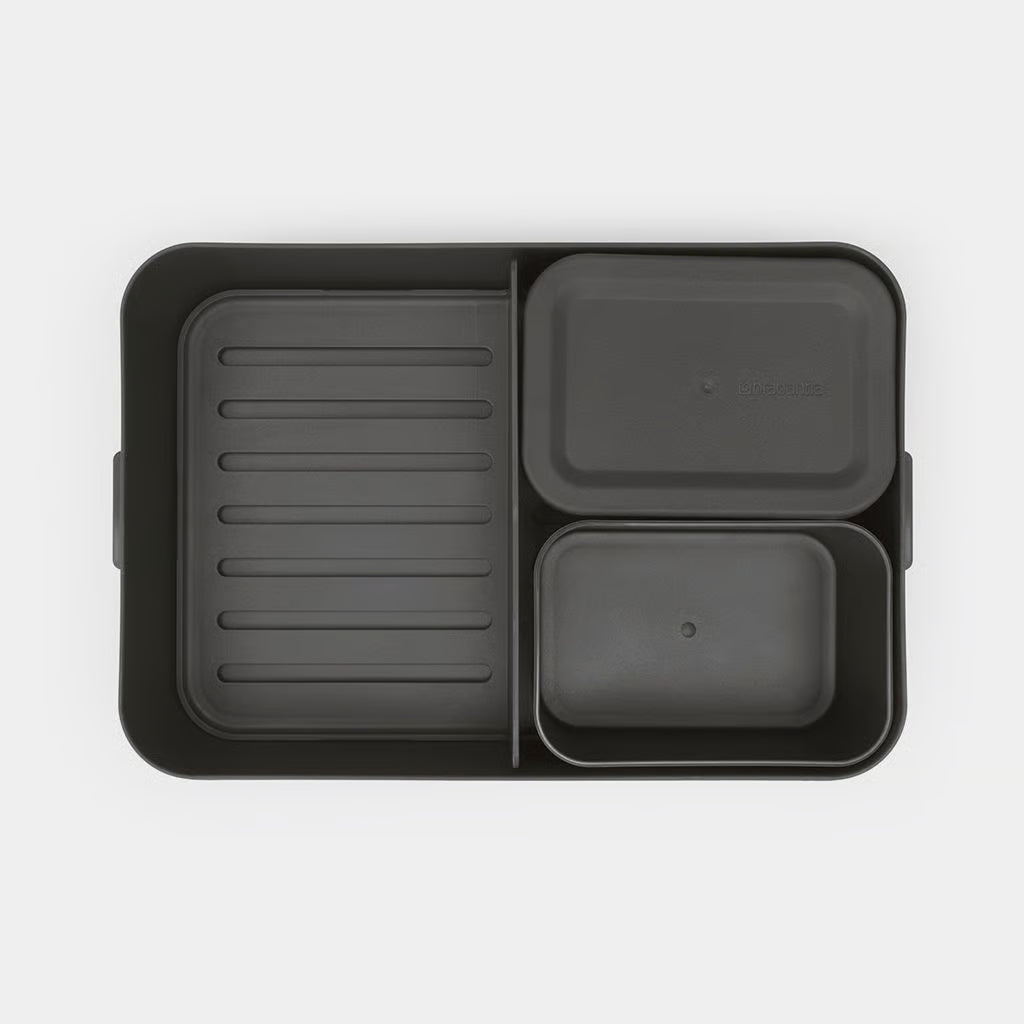MAKE&TAKE BENTO PUSDIENU KASTĪTE LIELĀ 16,7 X 25,5, H 6,2 CM, PELĒKA, PLASTMASA