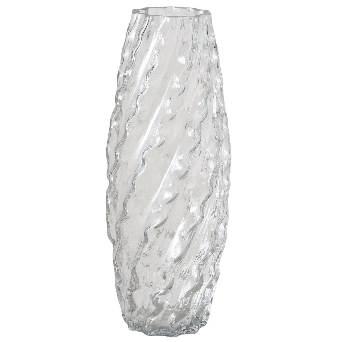 FRILLS VĀZE 35 CM, CAURSPĪDĪGA, STIKLS