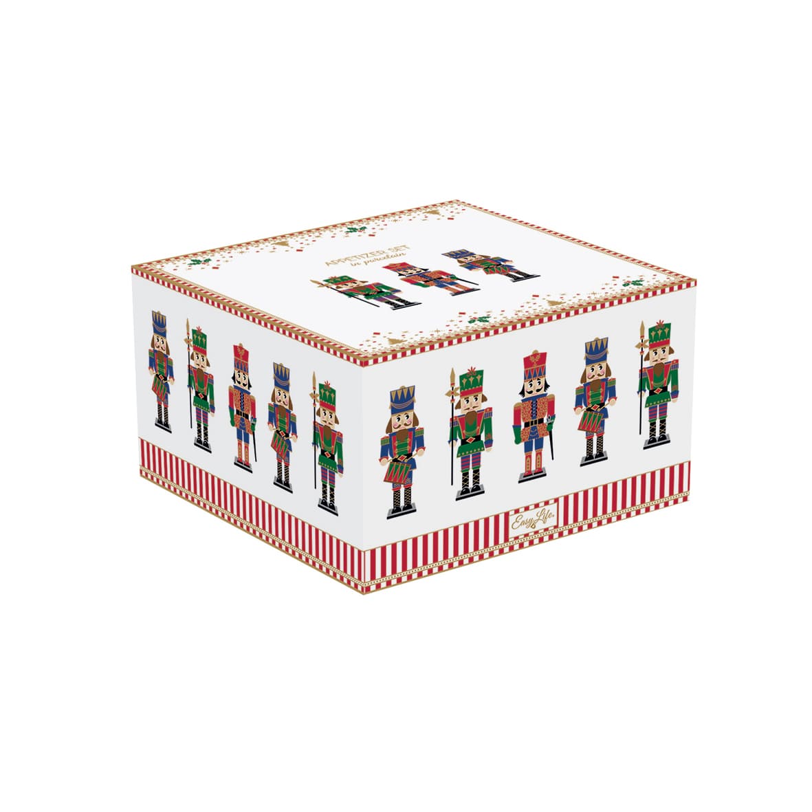 NUTCRACKER UZKODU KOMPL. BAMBUSA PALIKTNIS 20,5X17 CM, 3 PORCELĀNA  BĻODIŅAS