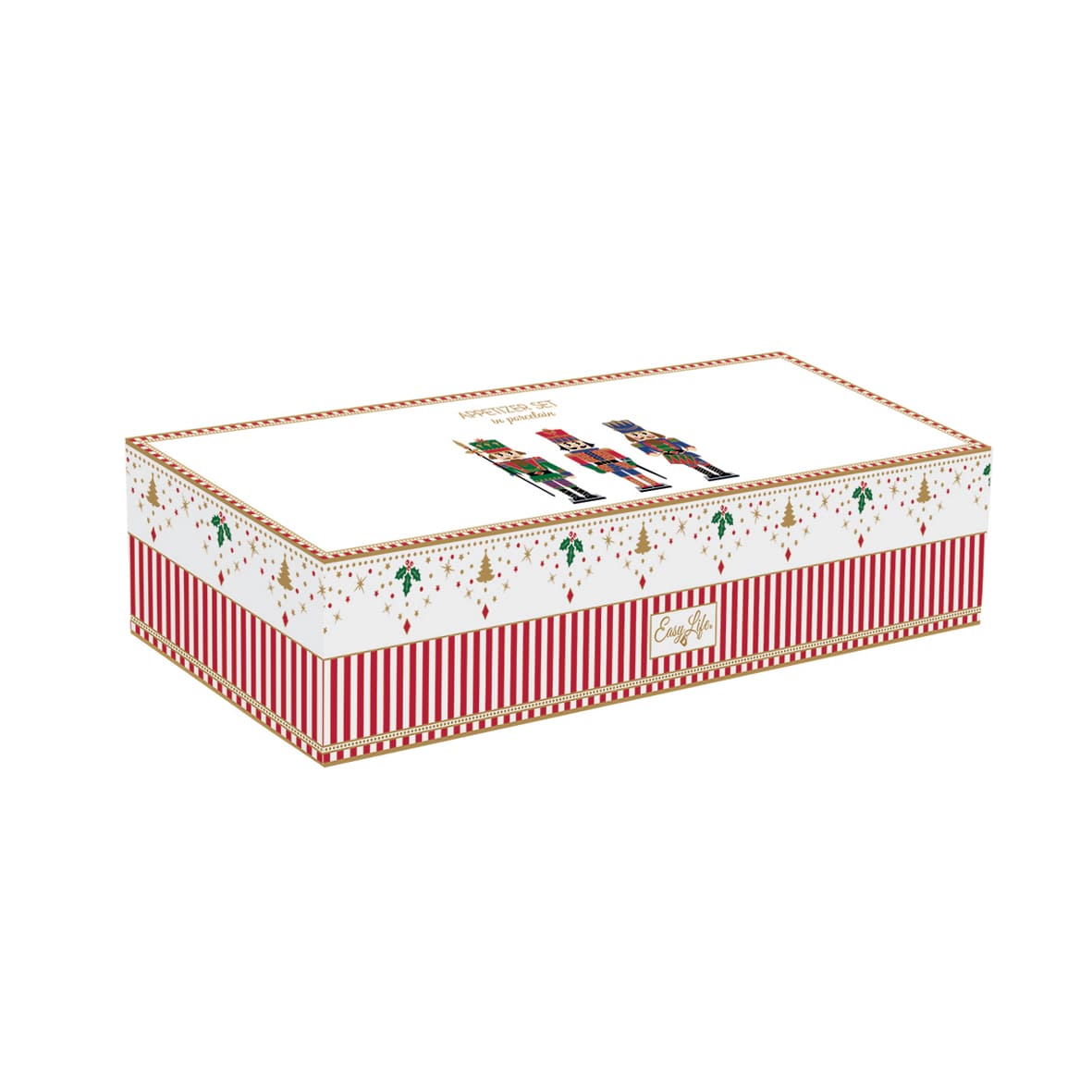 NUTCRACKER UZKODU KOMPL. BAMBUSA PALIKTNIS 34X12CM, 3 PORCELĀNA  BĻODIŅAS