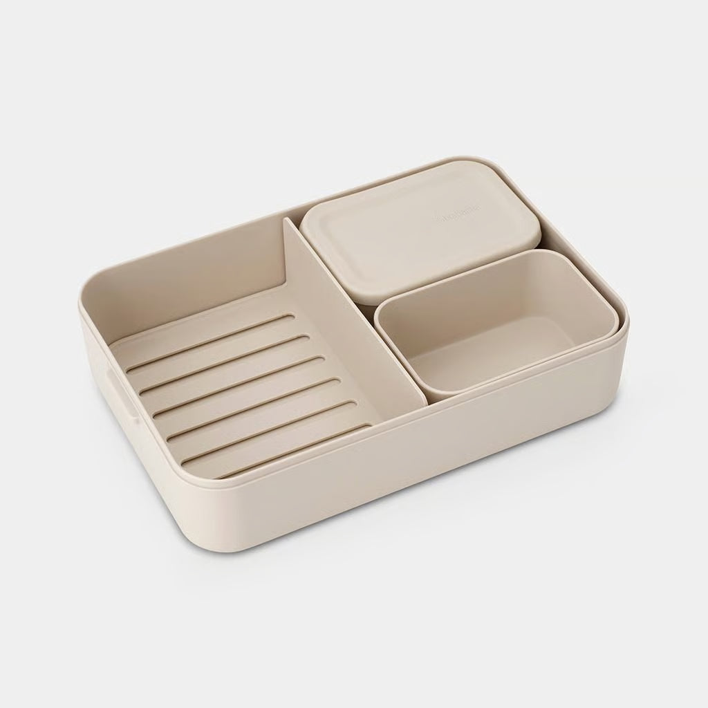 MAKE&TAKE BENTO PUSDIENU KASTĪTE LIELĀ 16,7 X 25,5, H 6,2 CM, BĒŠA, PLASTMASA