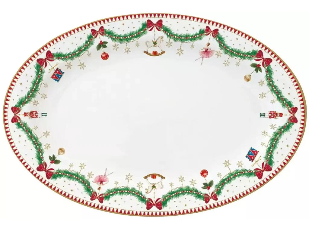 MAGIE DE NOEL OVĀLS ŠĶĪVIS 35X23,5 CM, PORCELĀNS