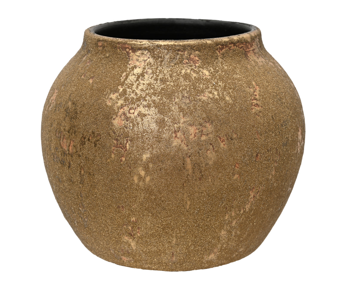 TERRACOTTA VĀZE 20, H16 CM , ZELTA