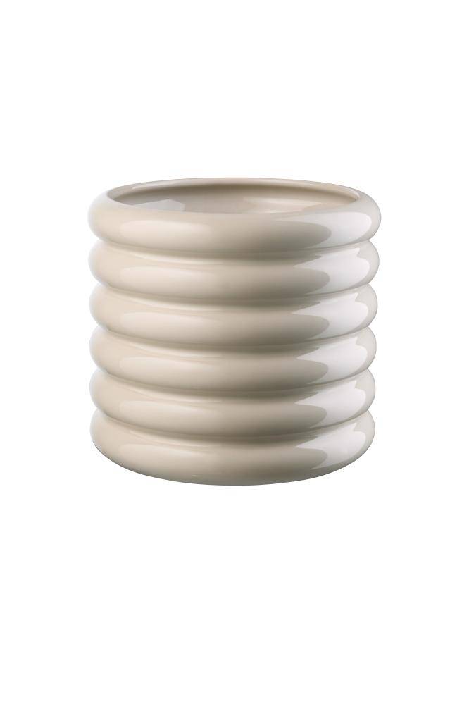 LOOPY VASE-FLOWER POT H19CM, D18CM, SAND COLOR