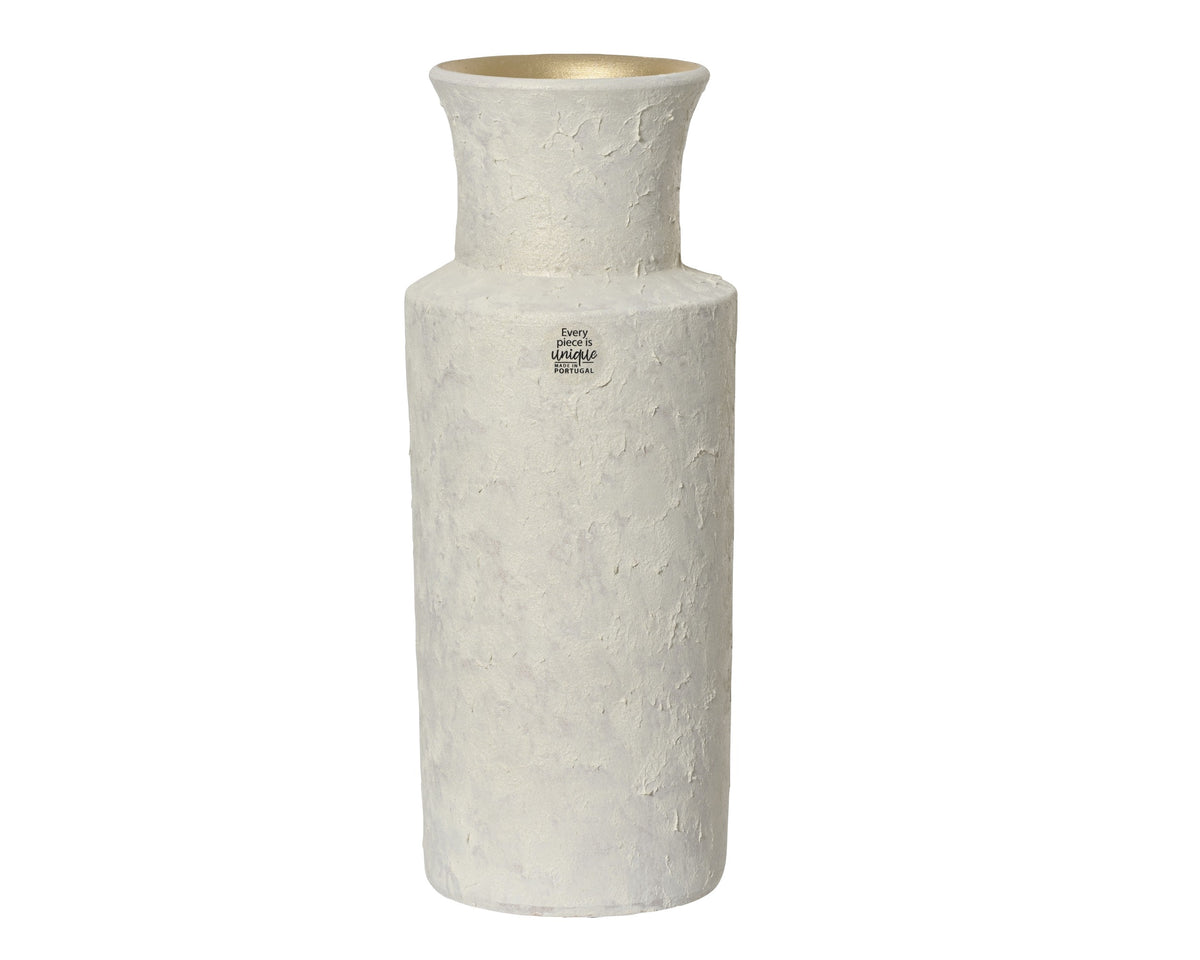 TERRACOTTA VĀZE 15, H40 CM , BALTA