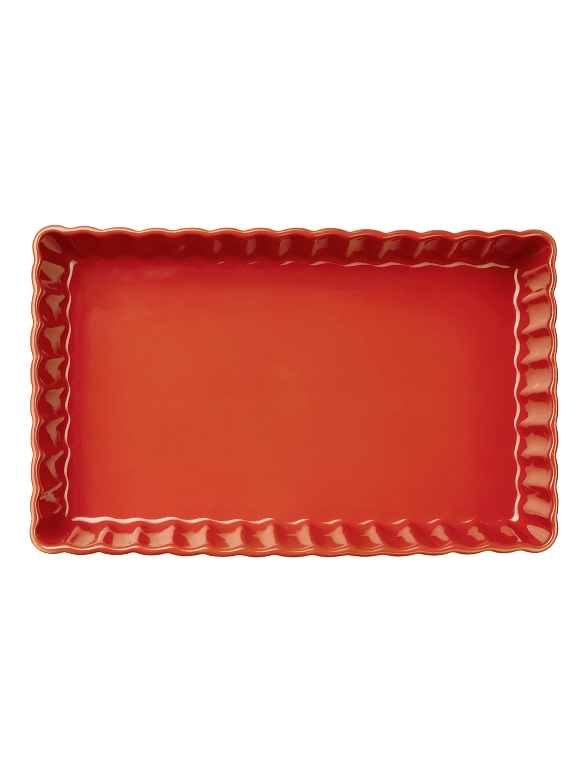 GRANDE CEPAMTRAUKS 34,5x21,5 CM, H5,5 CM , SARKANS, KERAMIKA