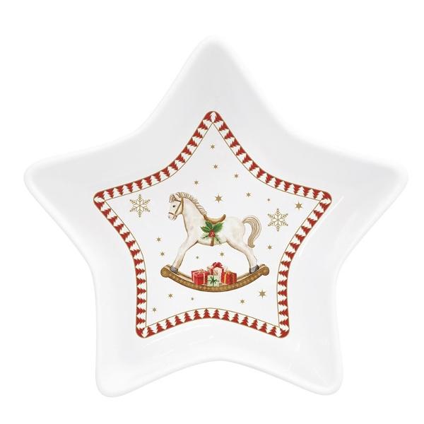 MAGIE DE NOEL SERVĒJAMAIS TRAUKS-ZVAIGZNE D15CM/H5CM, PORCELĀNS