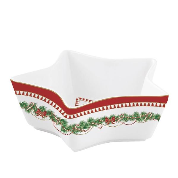 MAGIE DE NOEL SERVĒJAMAIS TRAUKS-ZVAIGZNE D15CM/H5CM, PORCELĀNS