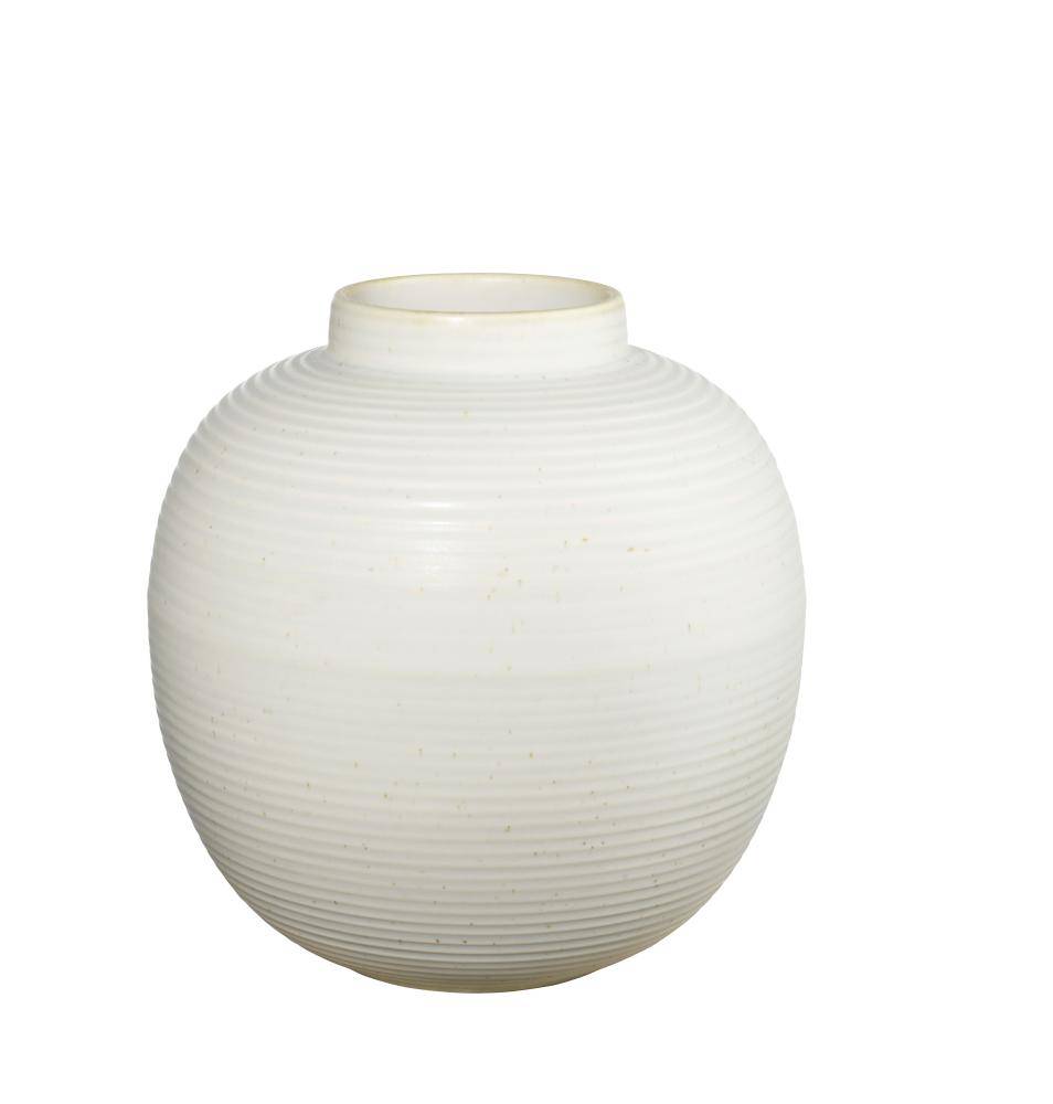 JAPANDI VĀZE H22CM, D20CM, PASTEĻBALTA