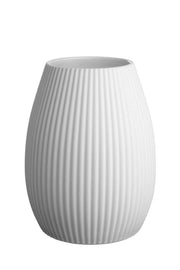 RICA VĀZE H20CM, D15.4CM, BALTA, TAISNAS SVĪTRAS, PORCELĀNS