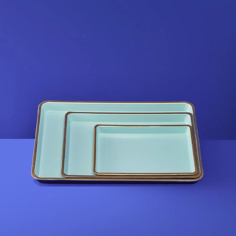 S/3 PAPLĀTE 31.5x21.5x2cm, TIRKĪZA KR., PLASTMASA (55983)