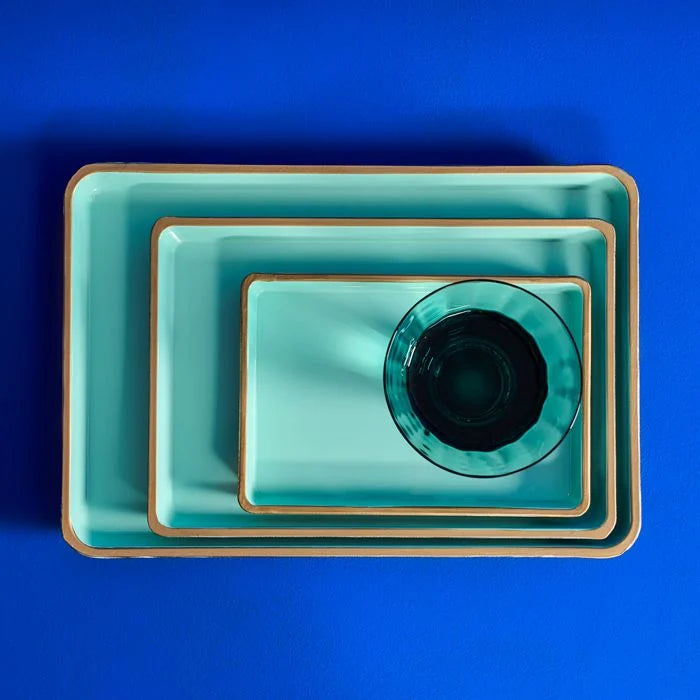 S/3 PAPLĀTE 31.5x21.5x2cm, TIRKĪZA KR., PLASTMASA (55983)