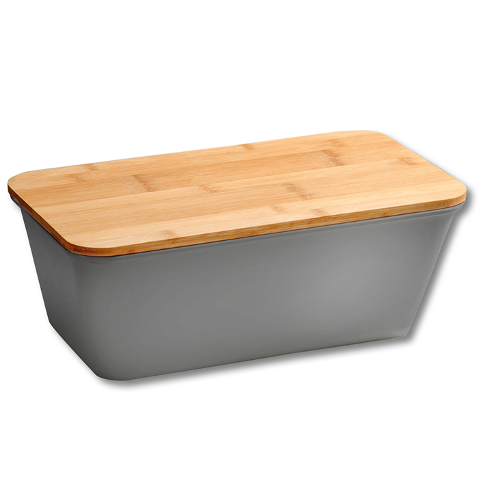 BREAD BIN 35X20X13.5CM, GREY, PLASTIC