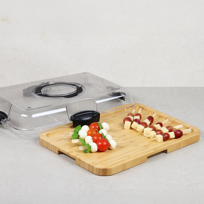 UZKODU SERVĒŠANAS PLATE 37 X 29 X 7 CM, AR VĀKU, BAMBUSS/PVC