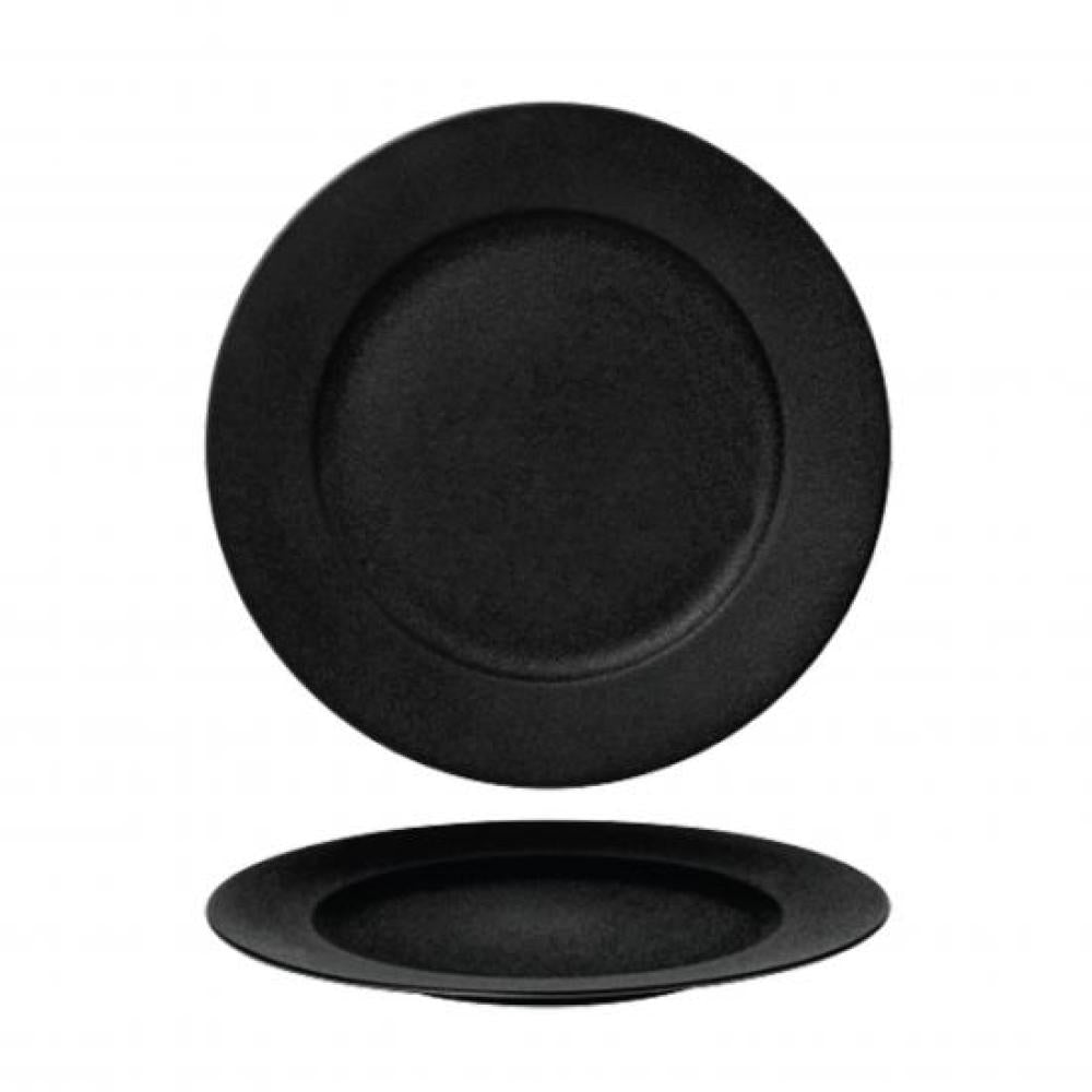FINE PLUS SATIN PLATE 27CM, BLACK, PORCELAIN**