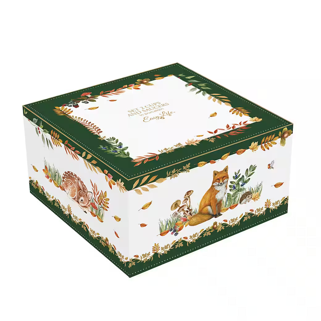 FOREST DREAM TASE AR APAKŠTASI 2 GAB., 240 ML, PORCELĀNS, DĀVANU KASTĒ