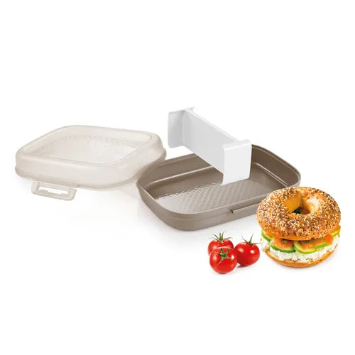 4FOOD SENDVIČU KASTĪTE AR NODALĪJUMIEM, 15,2X20,1CM, H 6CM, PLASTMASA