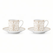 GOLDEN TASE 80 ML AR APAKŠTASI,KOMPL., 2 GAB., PORCELĀNS, DĀVANU KASTĒ