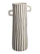 RAYU VĀZE AR VERTIKĀLĀM SVĪTRĀM, D.10CM, H.28CM, KERAMIKA