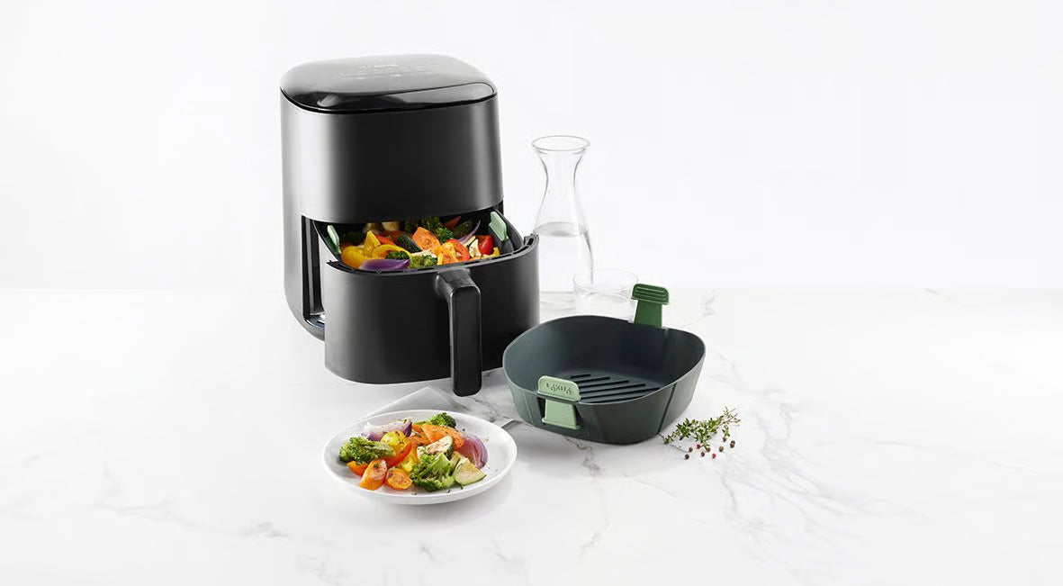 AIR FRYER BASKET L 23 X 23 H 8,5 CM, SILICONE
