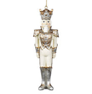 GĻU ROTĀJUMS - RIEKSTKODIS 13CM, BALTS/SUDRABA KR., STIKLS