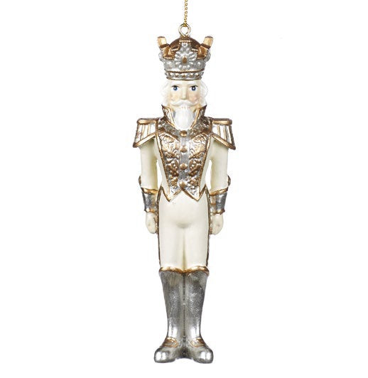 GĻU ROTĀJUMS - RIEKSTKODIS 13CM, BALTS/SUDRABA KR., STIKLS