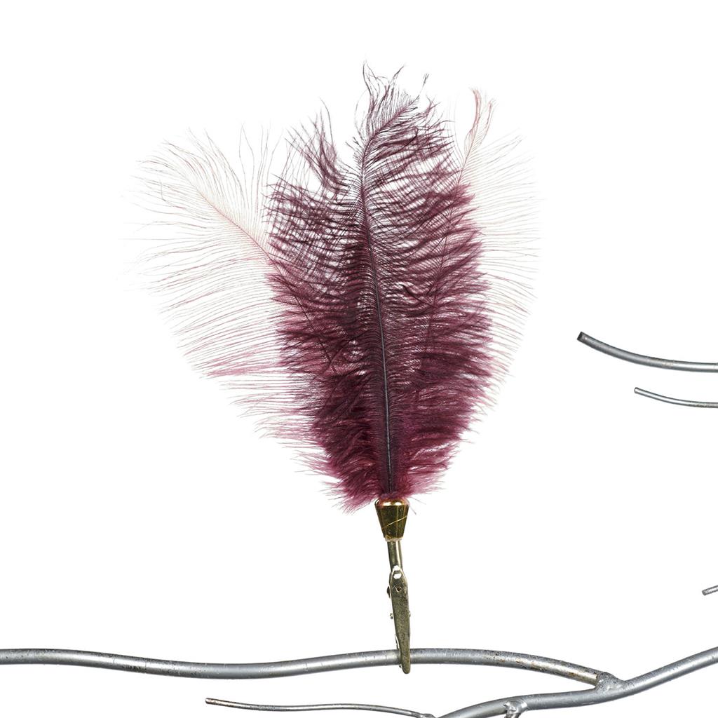 DEKORS - PUTNA SPALVAS 24.5CM, PIESPRAUŽAMS, BORDO / ROZĀ, PC