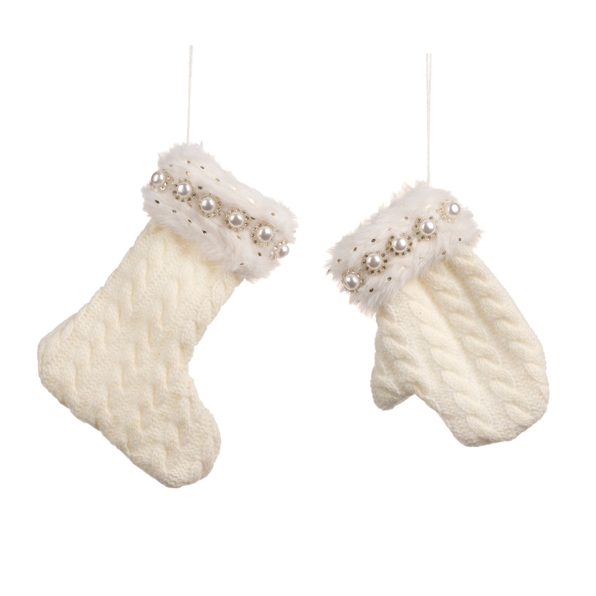 GĻU ROTĀJUMS - CIMDIŅŠ 16.5CM, 2 VEIDI, BALTS TEKSTILS
