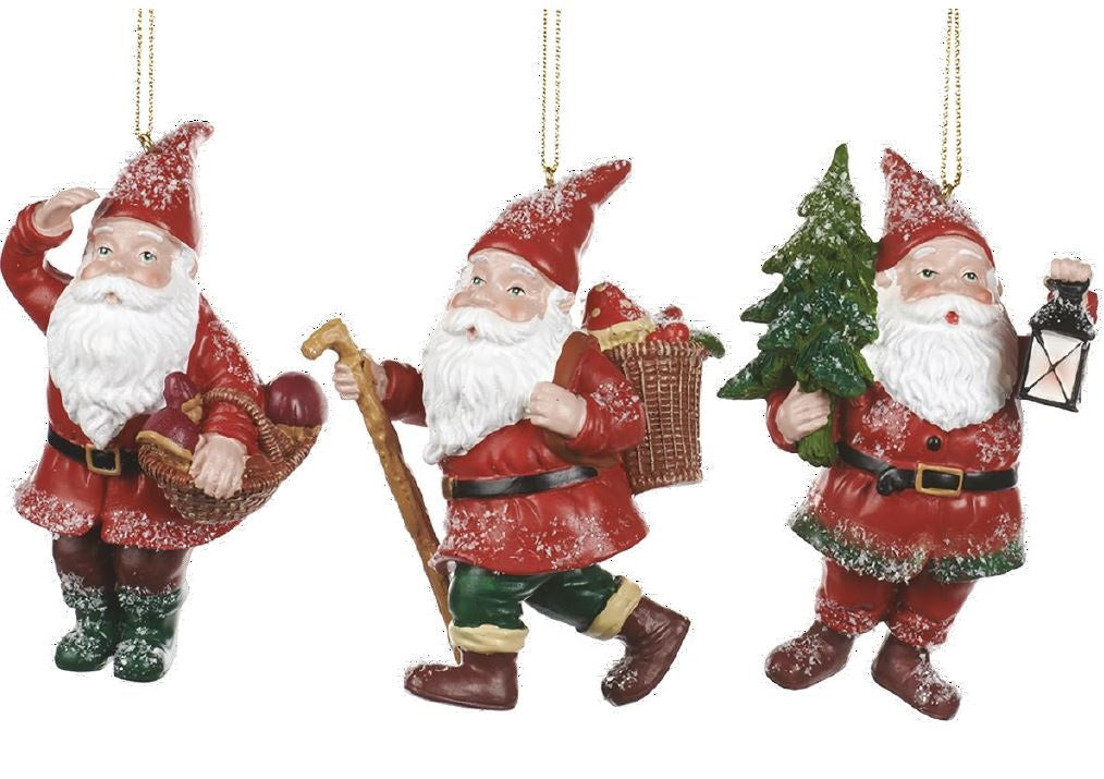 GĻU ROTĀJUMS - SANTAS RŪĶIS 10CM, SARKANS, STIKLS