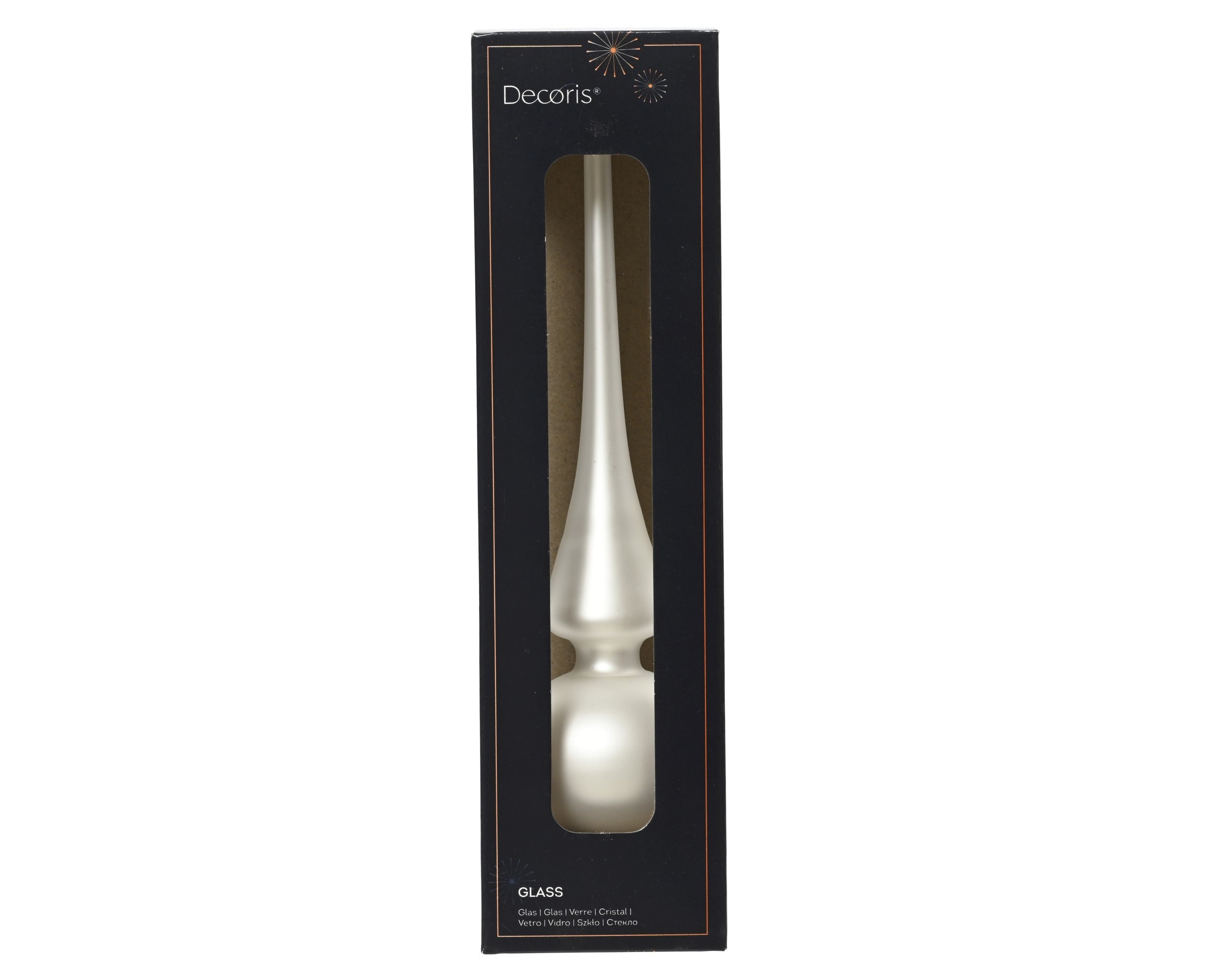 GLĪŠU VIRSOTNE D6/H26cm, BALTA, STIKLS