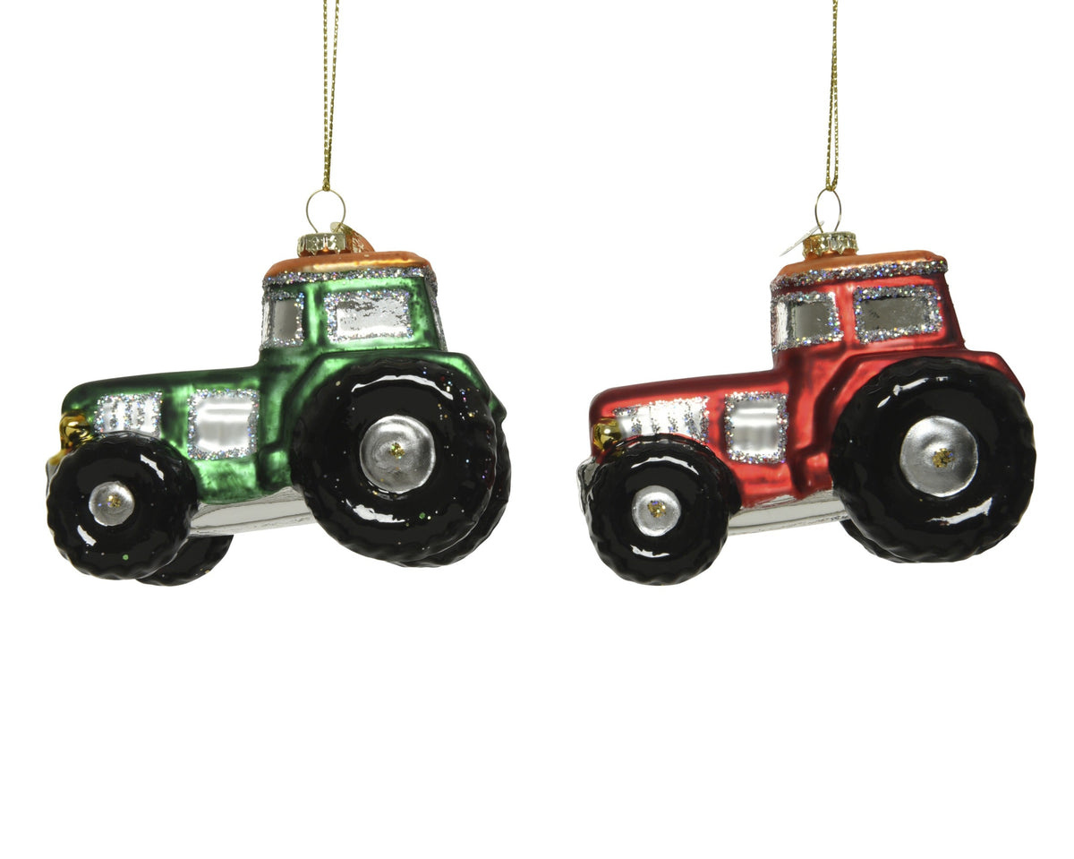 GĻU ROTĀJUMS - TRAKTORS 9.5x5.2x7CM 2 VEIDI, ZAĻŠ/SARKANS, STIKLS