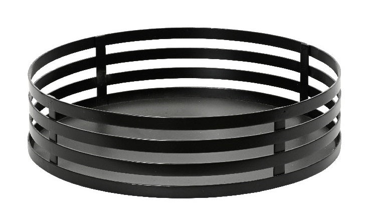 DEKORATĪVA PAPLĀTE D28CM/H7CM, MELNA, METĀLS