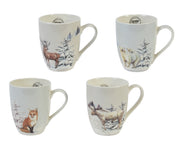 KRŪZE H10.5CM, 4 DIZAINI - MEŽA ZVĒRI, PORCELĀNS
