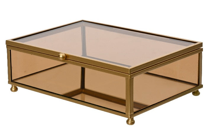 KASTĪTE SĪKLIETĀM 13X18X6CM, BRŪNA, STIKLS/METĀLS