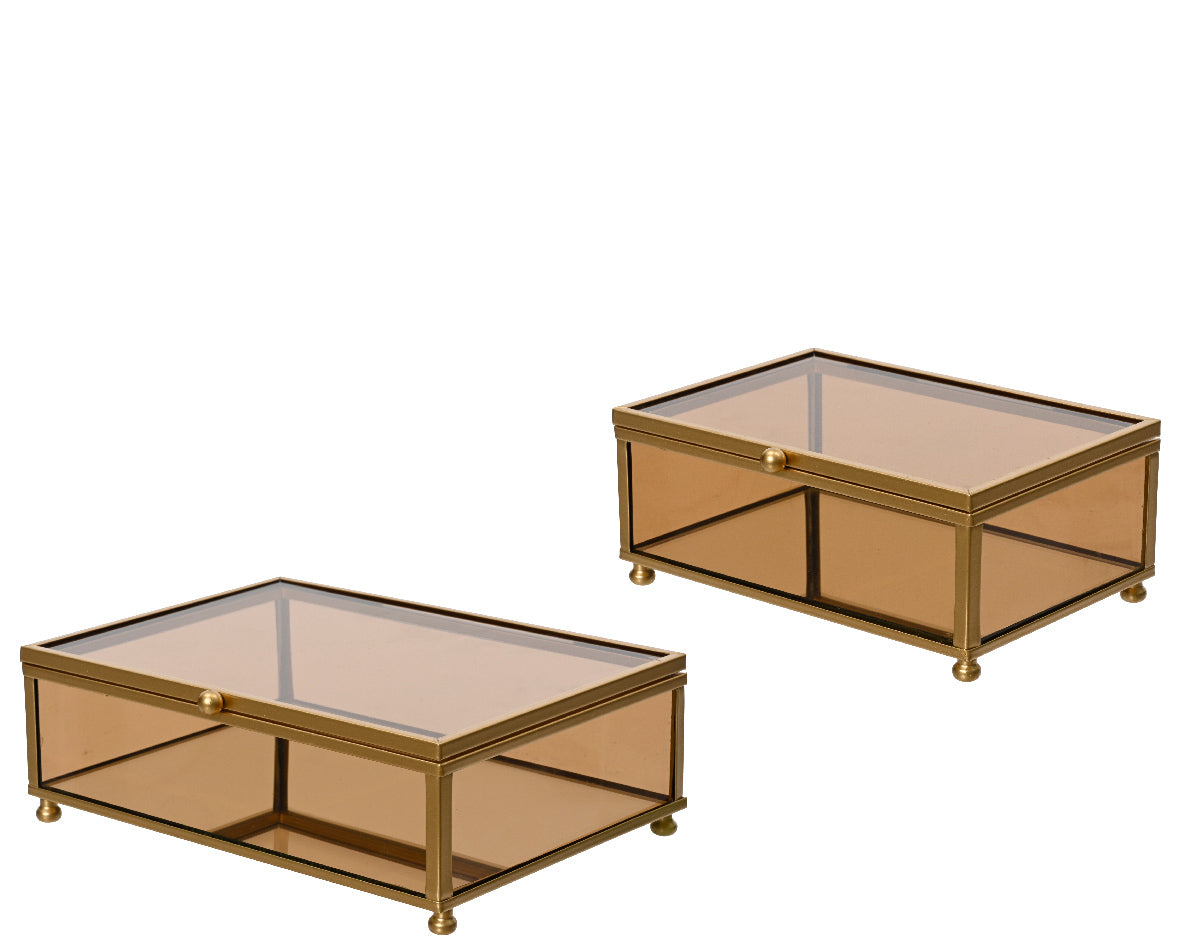 KASTĪTE SĪKLIETĀM 10X15X6CM, BRŪNA, STIKLS/METĀLS