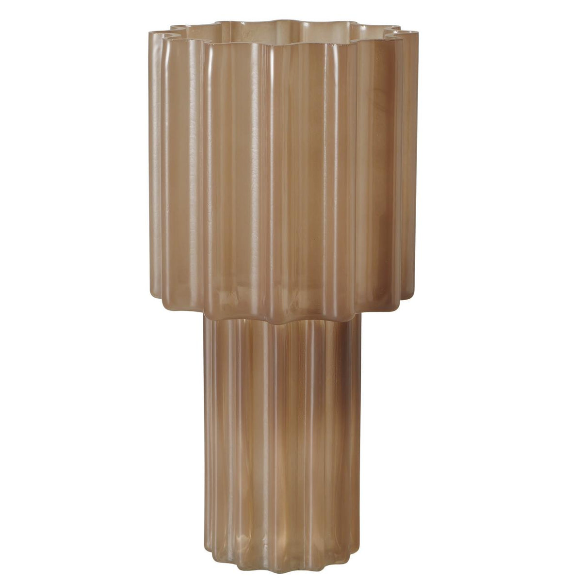 VERINA VĀZE , AUGSTUMS 30,50 cm, STIKLS, PIENBALTA, VIENKRĀSAINA