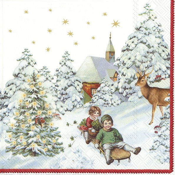 ANNUAL CHRISTMAS SNOW (V&B) SALVETES 33 X33 CM 20GAB, PAPĪRS